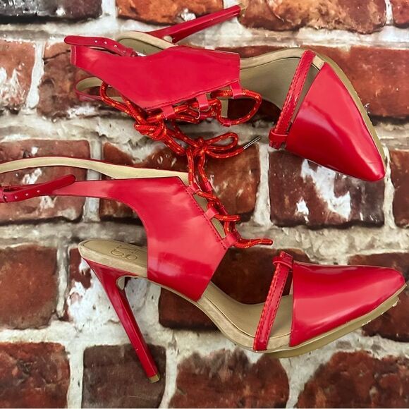 GX by Gwen Stefani chiyo red heels Sz 8 - Picture 7 of 11